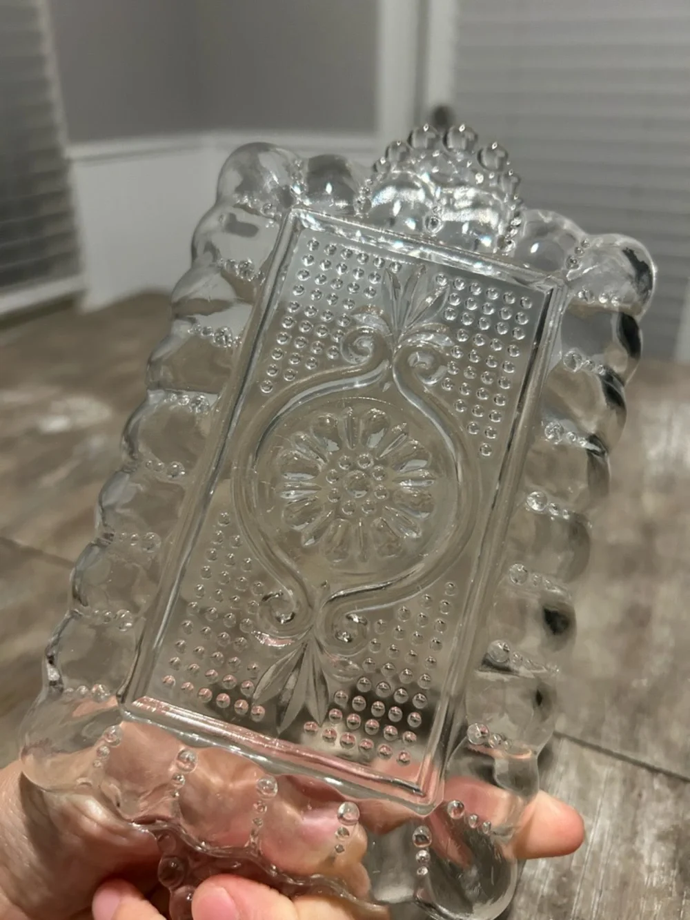 Vintage (ca 1956) Anchor Hocking Rectangular Pressed Glass Relish Dish #156 EUC
